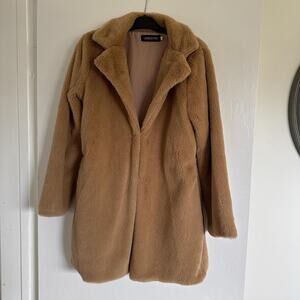 Brown faux fur coat